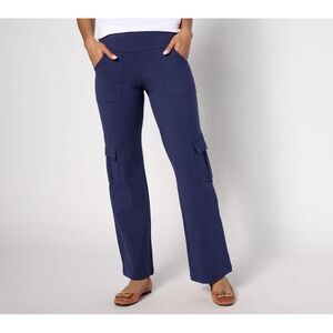 Women Control Women's Pants Sz S Tummy Boot-cut Cargo Trousers Blue A656829